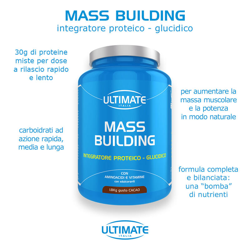 Integratore alimentare - MASS BUILDING CACAO - 1,8 Kg