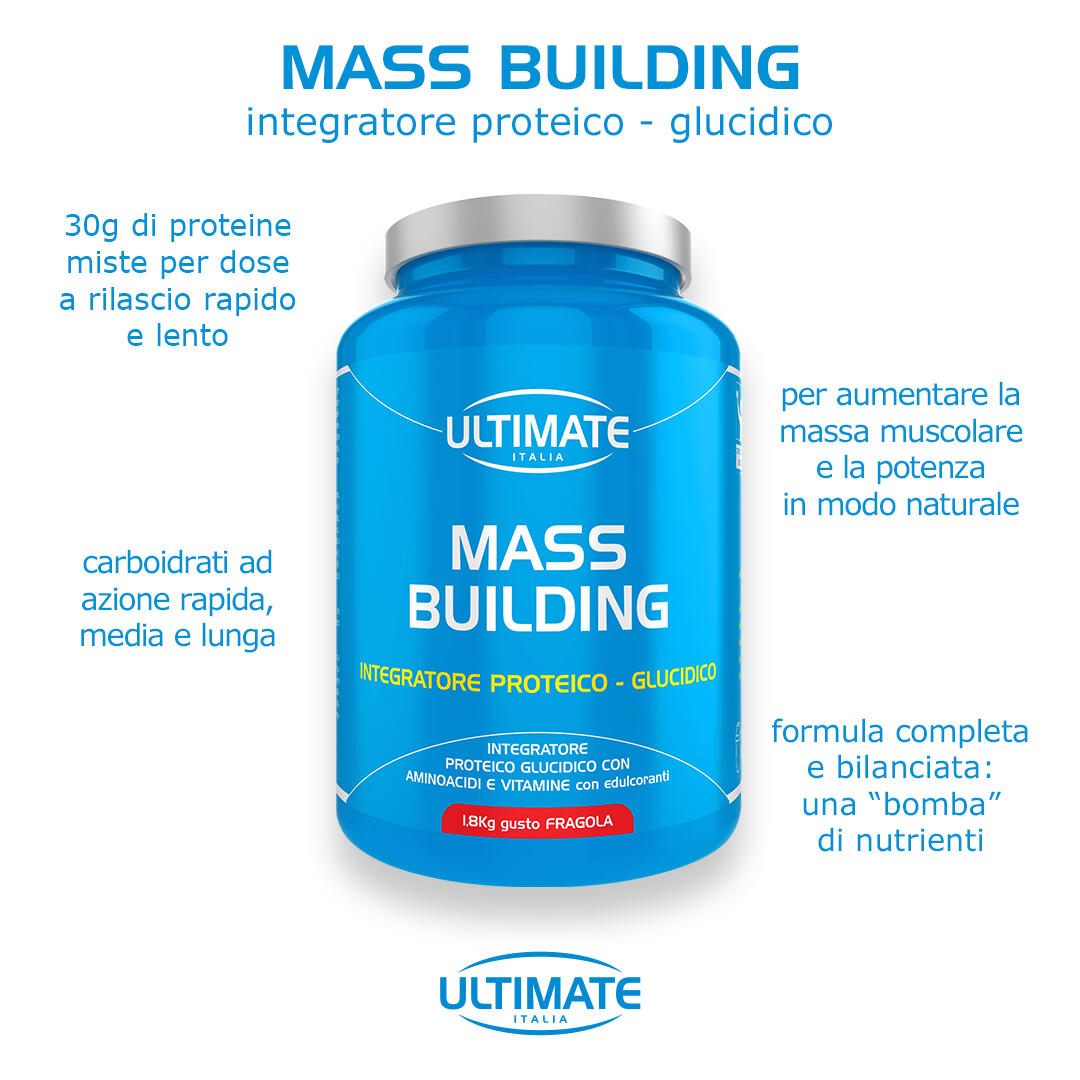 Integratore alimentare - MASS BUILDING FRAGOLA - 1,8 Kg 6/7
