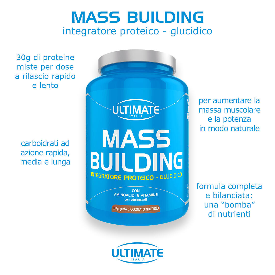 Integratore alimentare - MASS BUILDING CIOCCOLATO NOCCIOLA - 1,8 Kg 6/7