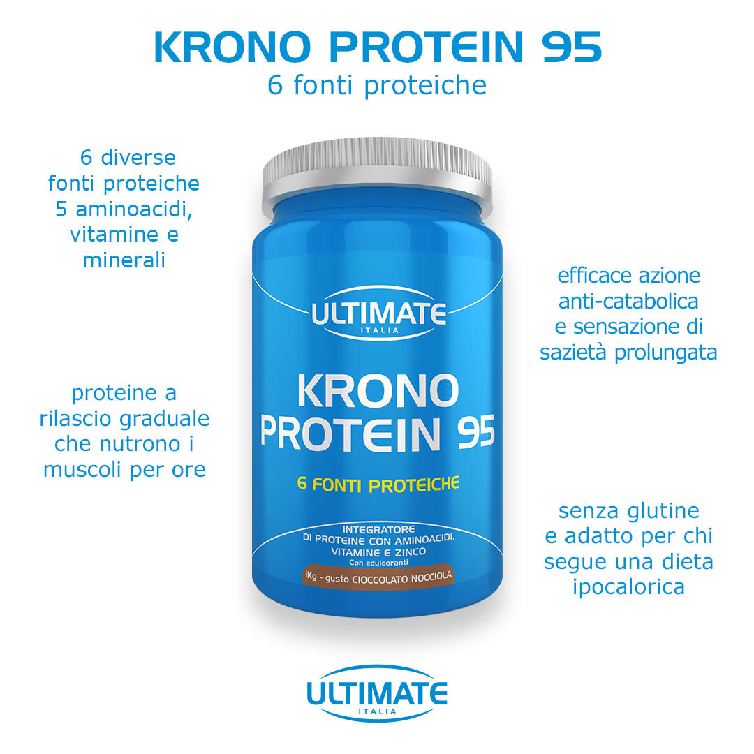 Integratore alimentare - KRONO PROTEIN CIOCCOLATO NOCCIOLA - 1 Kg 6/6