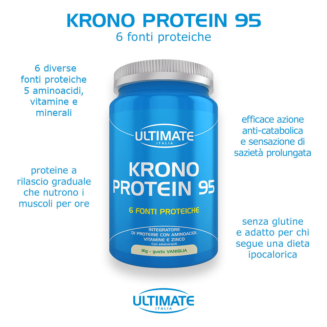 Integratore alimentare - KRONO PROTEIN VANIGLIA - 1 Kg 6/6
