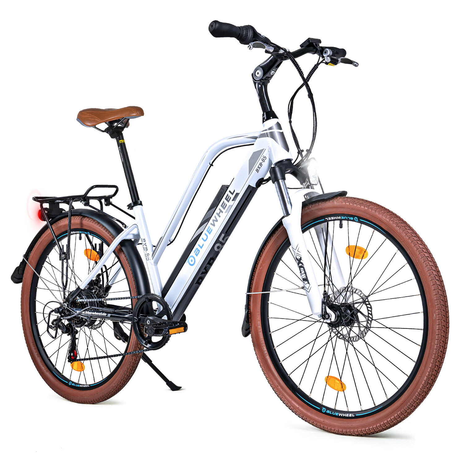 BLUEWHEEL BXB85, 26", innovatives City E-Bike, bis 150 km, Shimano 7 Gänge + 25 km/h