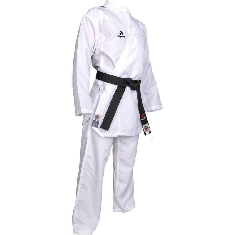 Karate-Gi "Premium Kumite", WKF, Hayashi, Alb cu broderie albastra, 185 cm