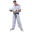 Uniforma Kickboxing "TTM", aprobat WAKO, Top Ten, Alb-Albastru, 190 cm