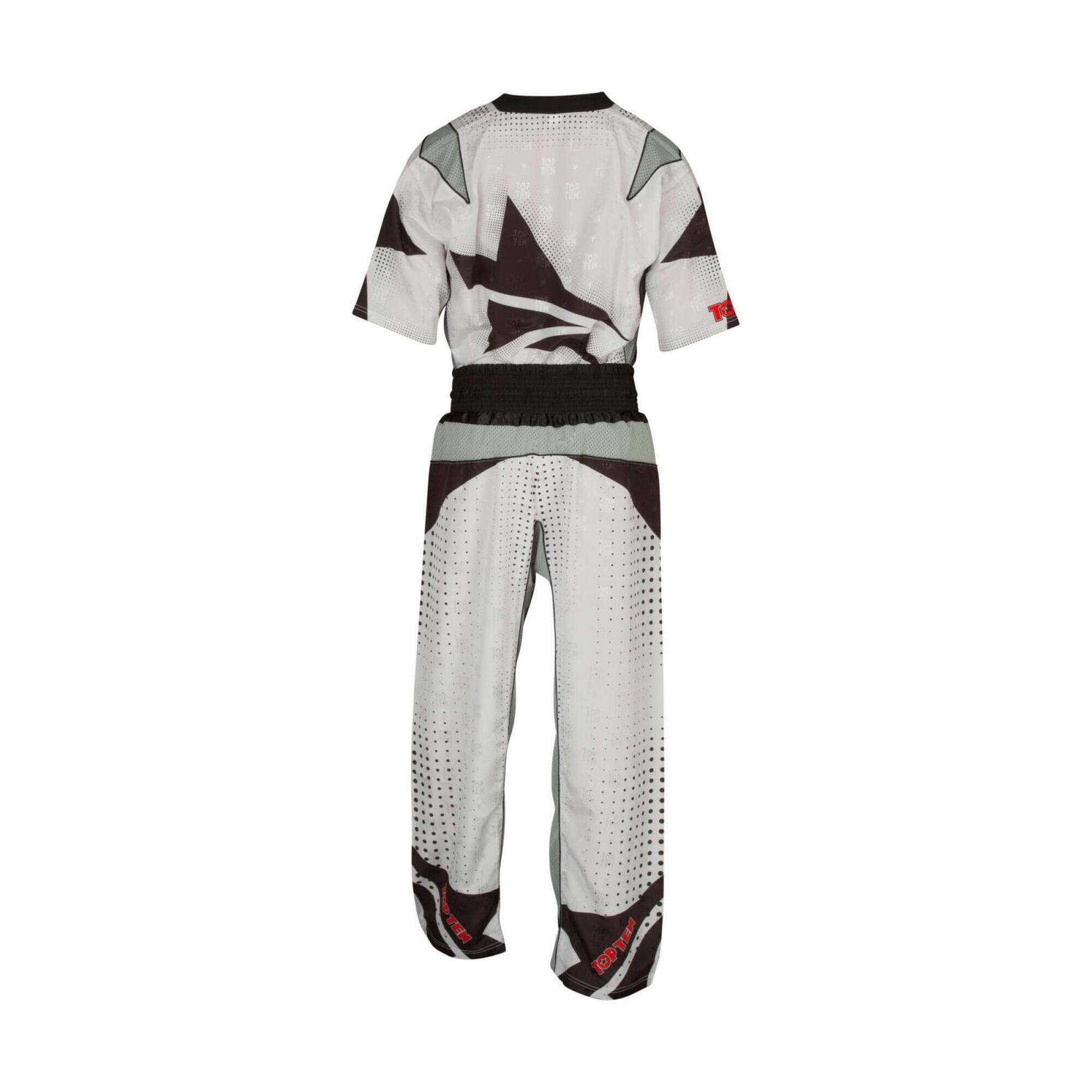 Uniformă Kickboxing „Future”, aprobat WAKO, Top Ten, alb-negru, 140CM