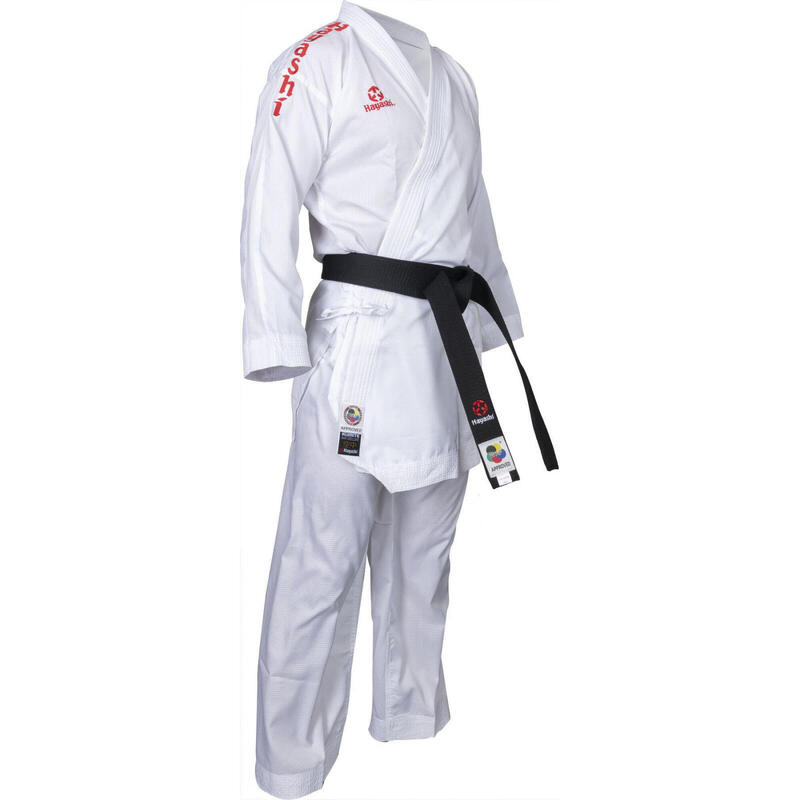 Karate Gi “Air Deluxe”, aprobat WKF, Hayashi, Alb-Rosu, 190 cm