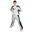 Tricou "Kickboxing Mesh", aprobat WAKO, Top Ten, Alb-Albastru, 2XL
