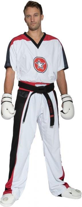 Uniforma Kickboxing „Star”, aprobat WAKO, Top Ten, Alb-Negru, 200 cm