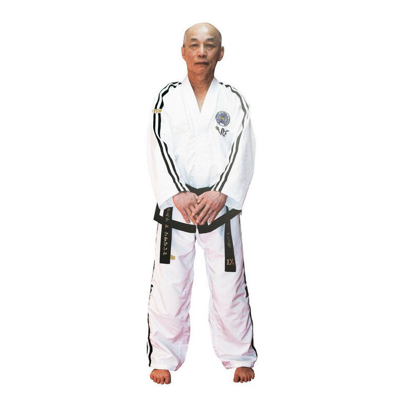 Dobok Grandmaster, Premium Gold, aprobat ITF, Top Ten, Alb 7-9 Dan, 160 cm