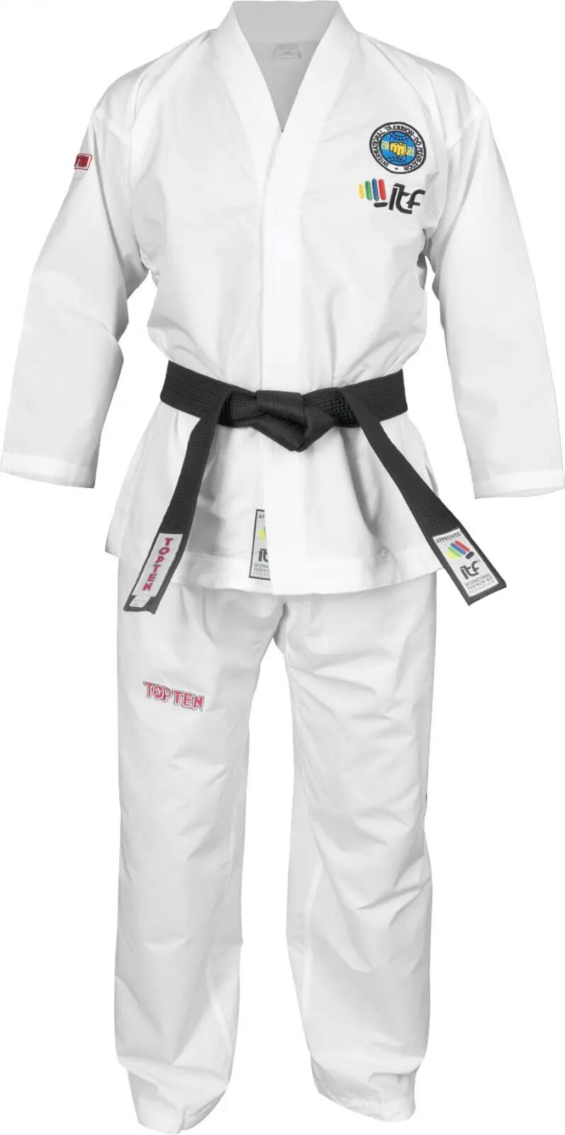 Dobok Diamond, aprobat ITF, Top Ten, Alb,120 cm 3/7