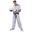 Uniforma Kickboxing "TTM", aprobat WAKO, Top Ten, Alb-Albastru, 140 cm