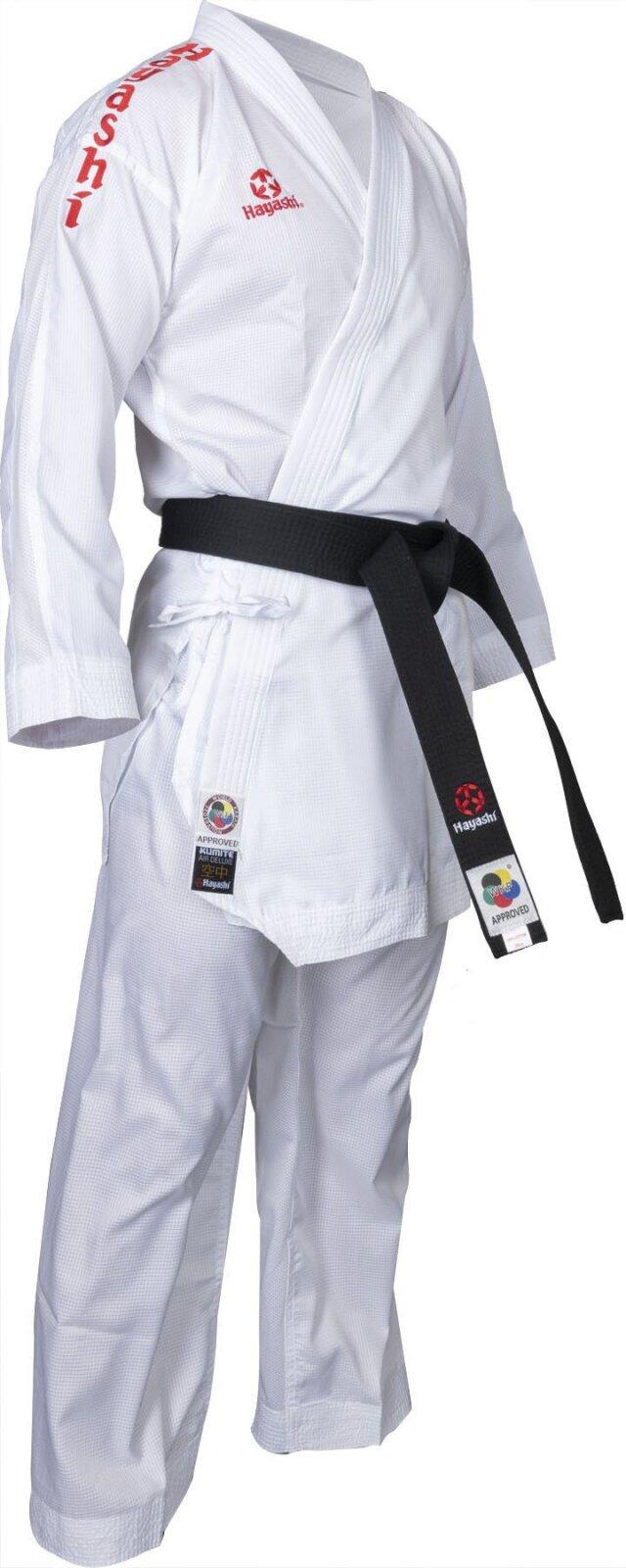 Karate Gi “Air Deluxe”, aprobat WKF, Hayashi, Alb-Rosu, 170 cm