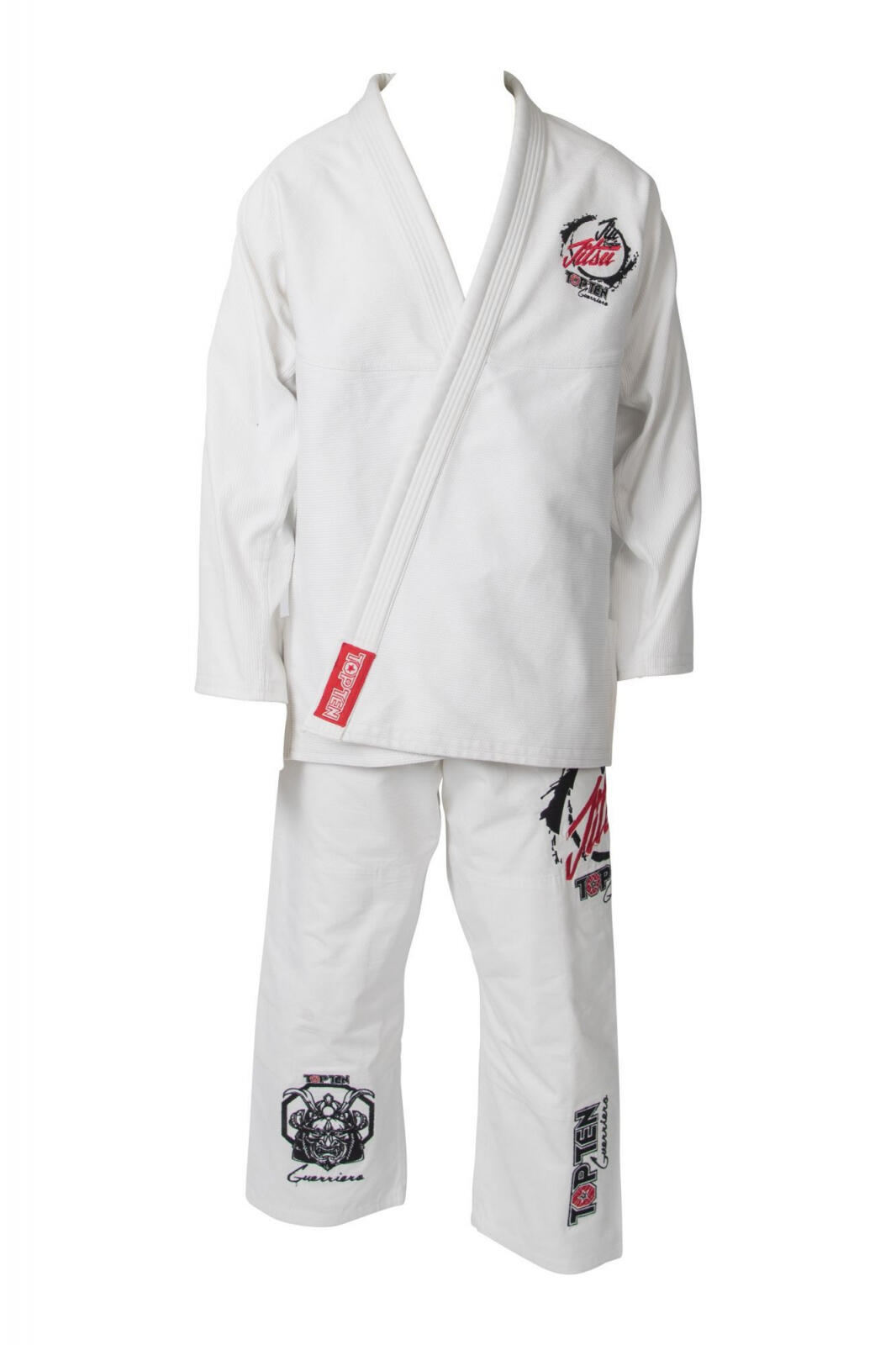 Costum de Jiu Jitsu (BJJ) Guerriero, Top Ten, Alb, 190cm