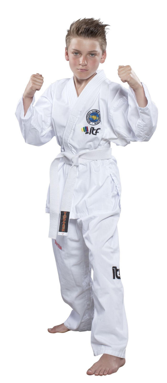 Dobok De-Luxe, aprobat ITF, Top Ten, Alb, 190 cm