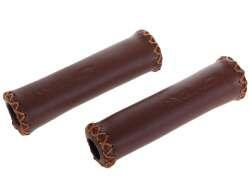 Poignée Rétro GR-G17 128/92mm Cuir Marron Par Set 2/2