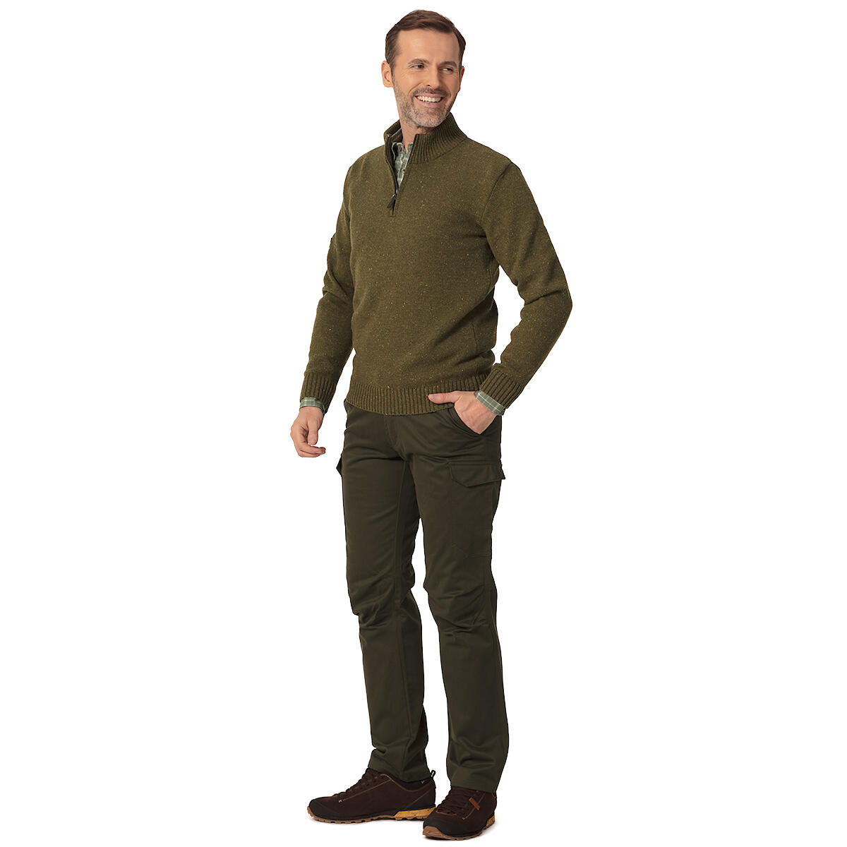 Herren Jagdpullover Tagart Valberg 2 weich aus warmer Wolle 3/4