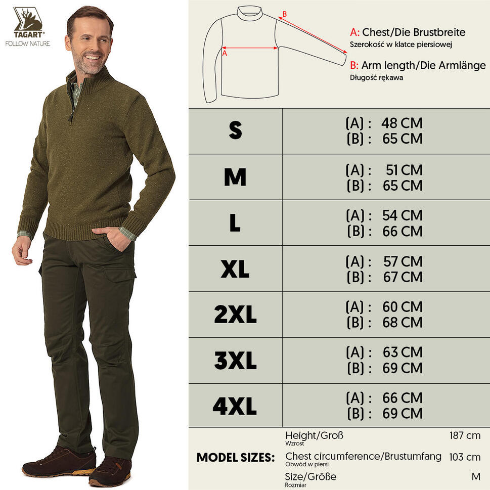 Sweter myśliwski męski Tagart Valberg 2 ciepły i miękki