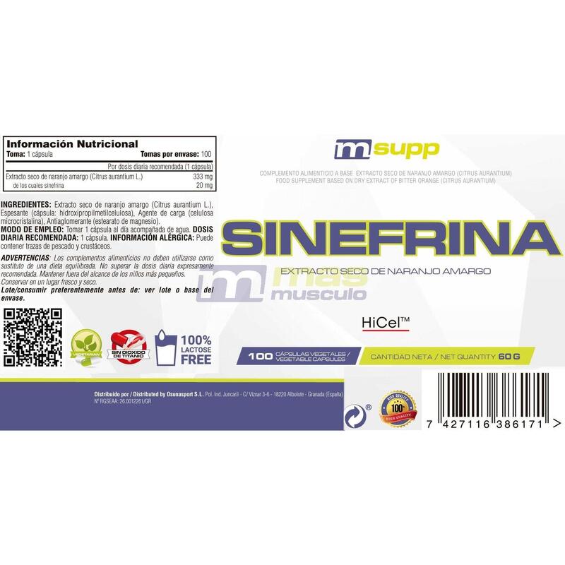 Sinefrina - 100 Cápsulas Vegetales de MM Supplements