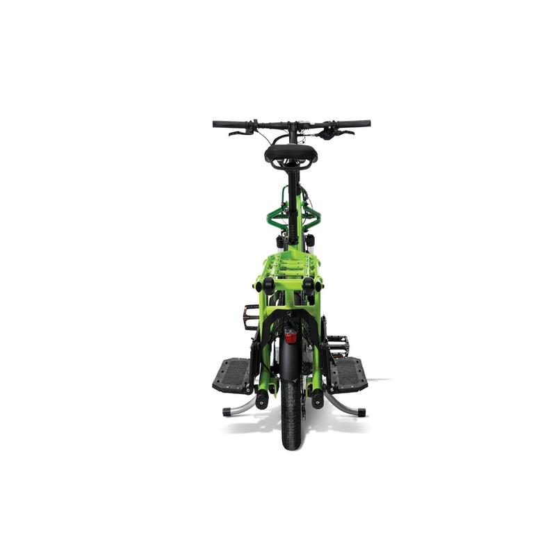 Bicicletta da carico elettrica Yuba Fastrack Verde con portapacchi trasformista