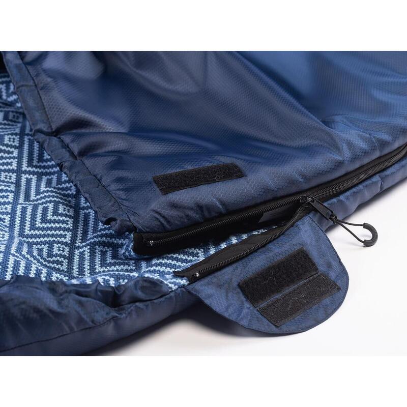 Śpiwór kempingowy Dundee indygo prawy, 2°C, 3 sezony