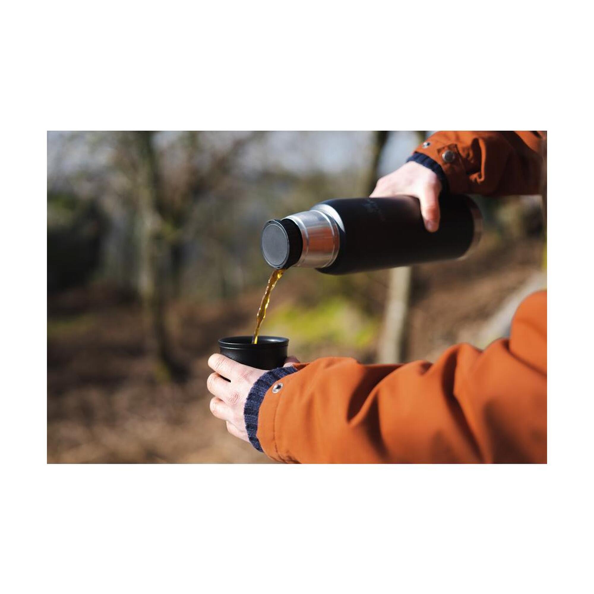 Isolierflasche 1L 'To-Go' Thermoskanne Kaffee Doppelwandig aus Edelstahl Wandern