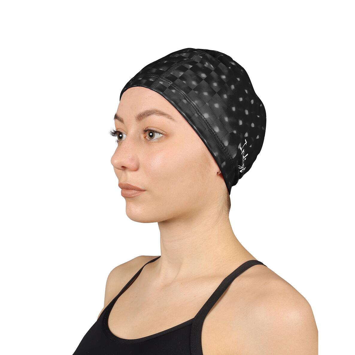 Gorro de Natación Tejido Engomado con Efecto 3D INDIGO Negro 3/3