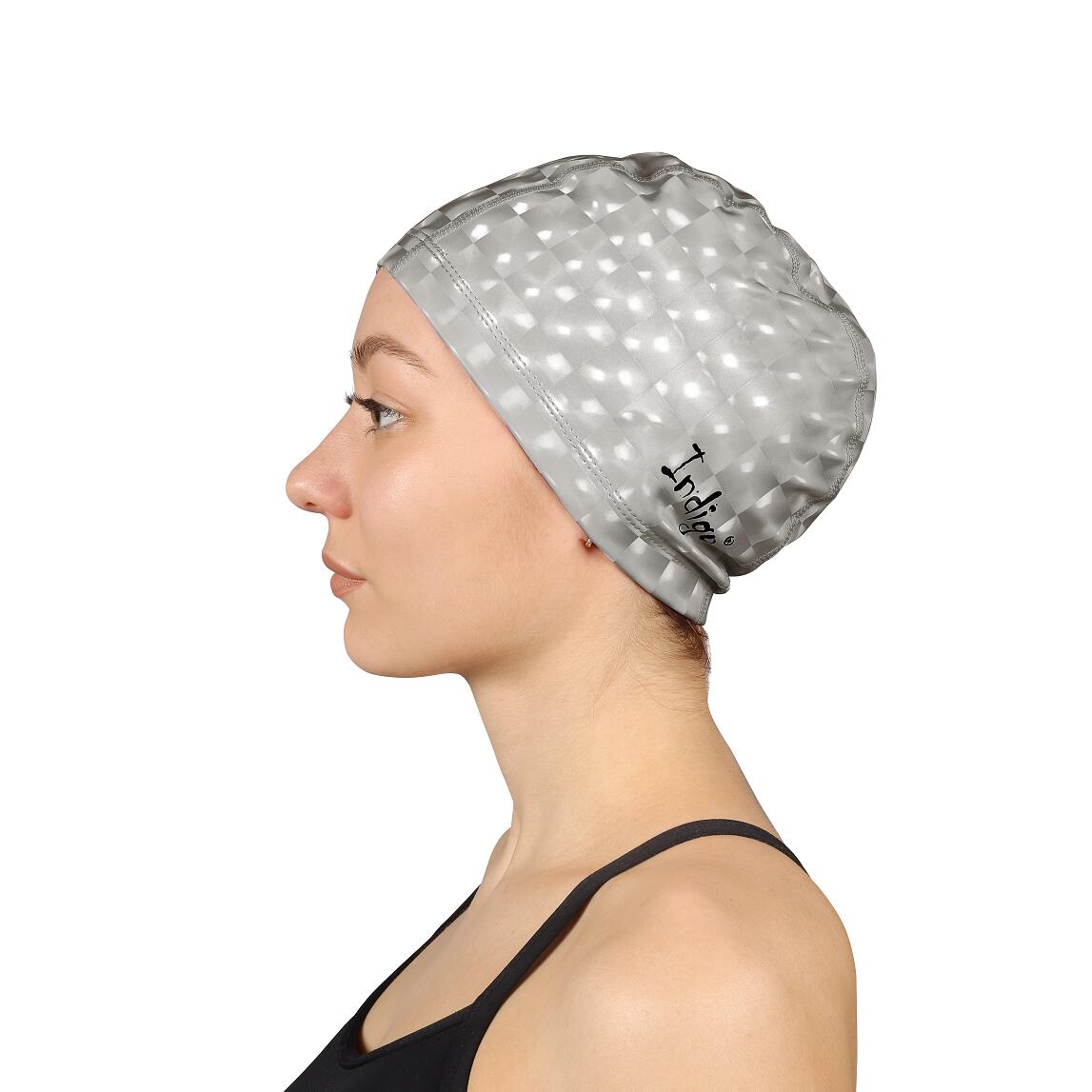 Zwemcap Gebreid Rubber Met 3D-Effect INDIGO 2/3