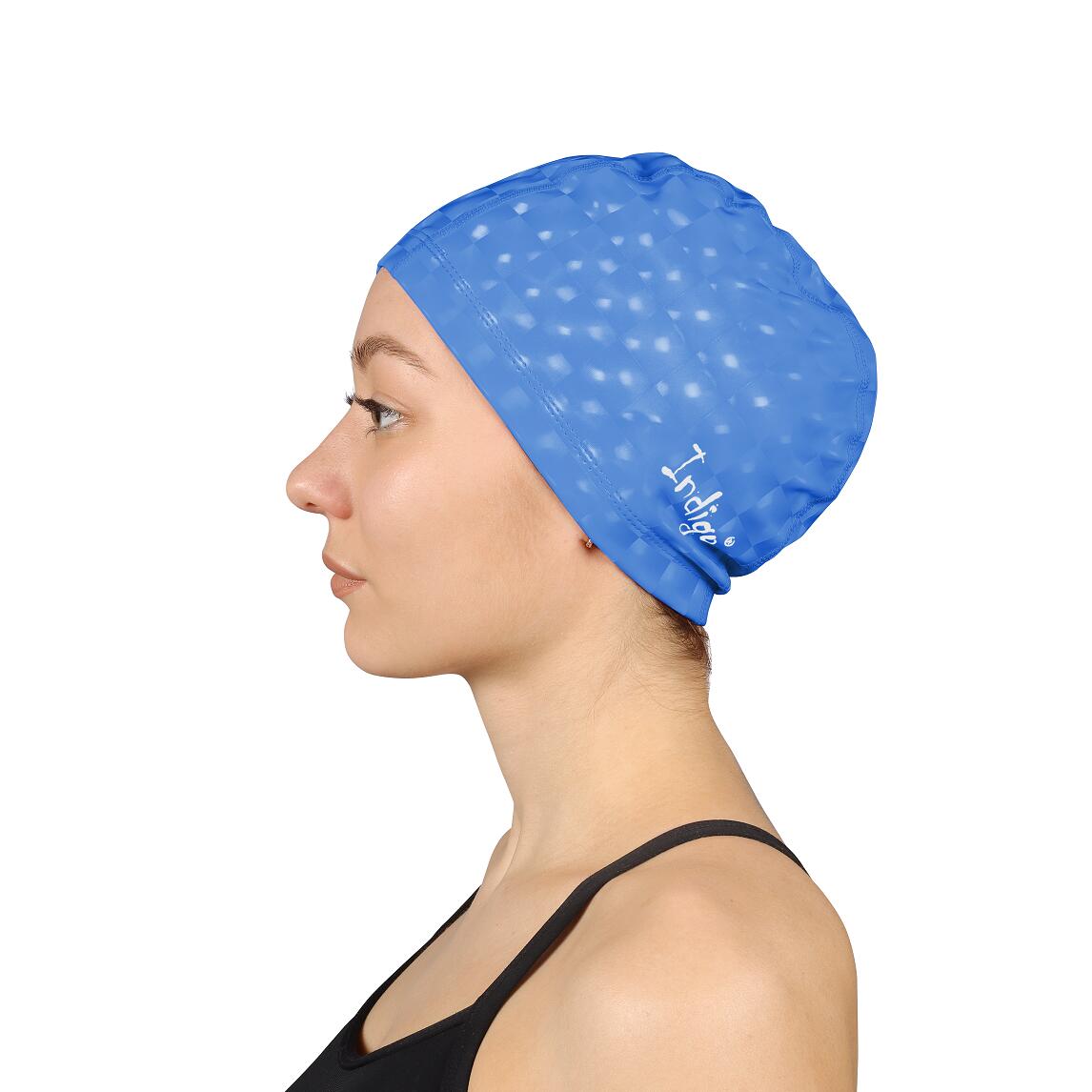Zwemcap Gebreid Rubber Met 3D-Effect INDIGO 2/3