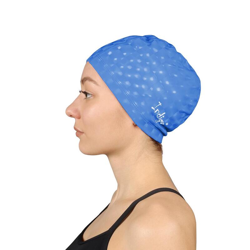 Gorro de Natación Tejido Engomado con Efecto 3D INDIGO Azul