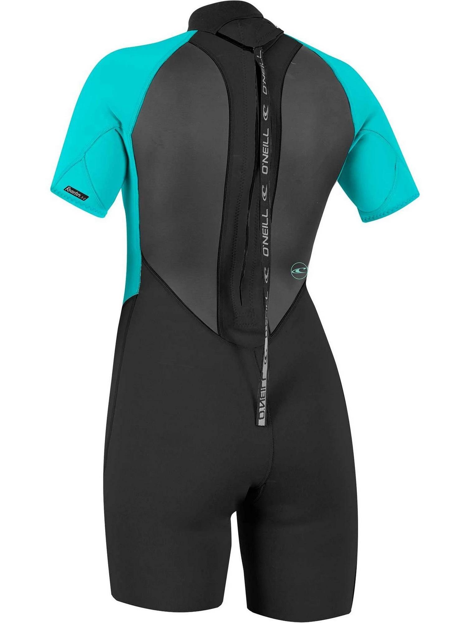 O'Neill Femmes Reactor II 2mm Back Zip Shorty Combinaison Néoprène - Black / Aq 2/3
