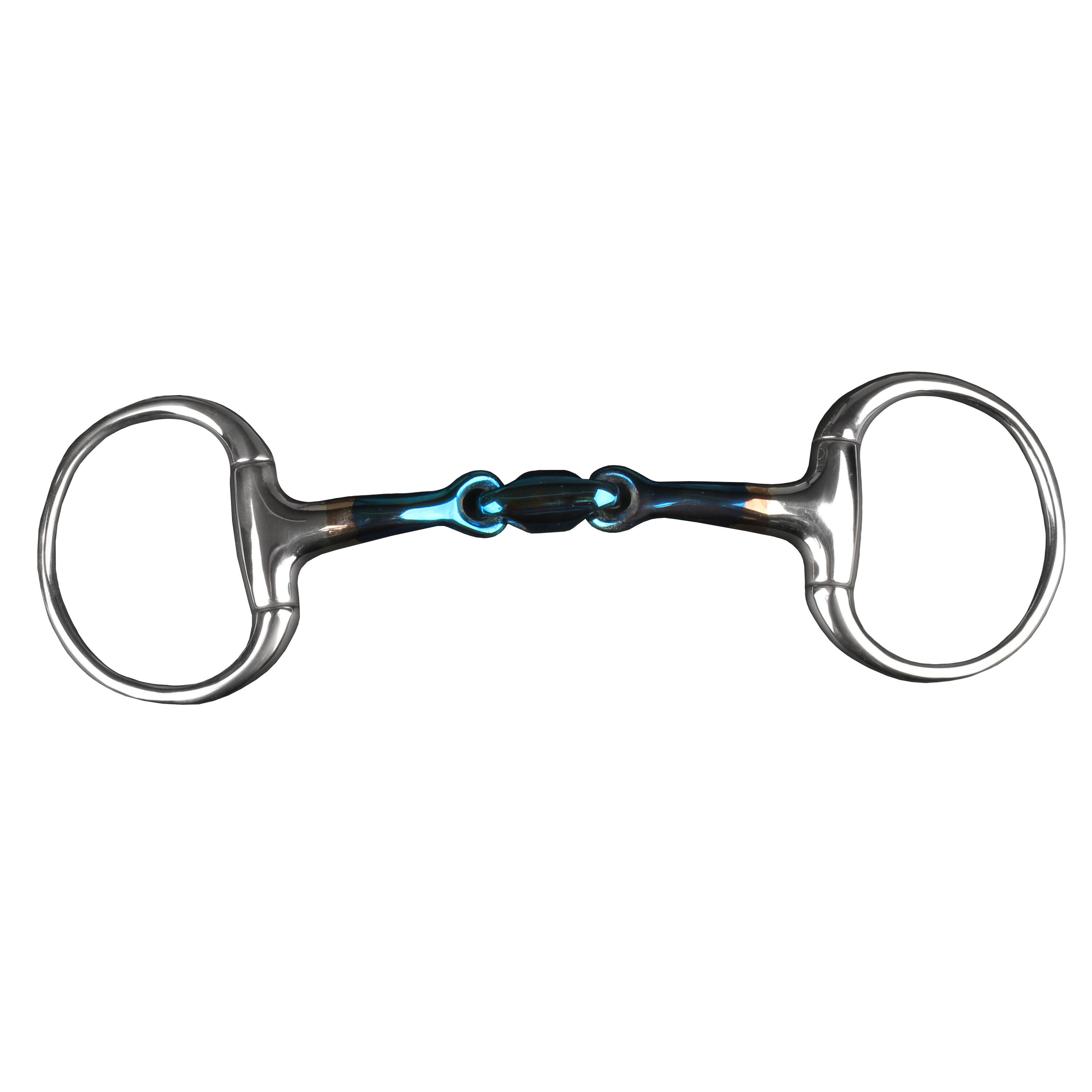 Mors 2 anneaux pour cheval double joint fer doux Horka 1/1