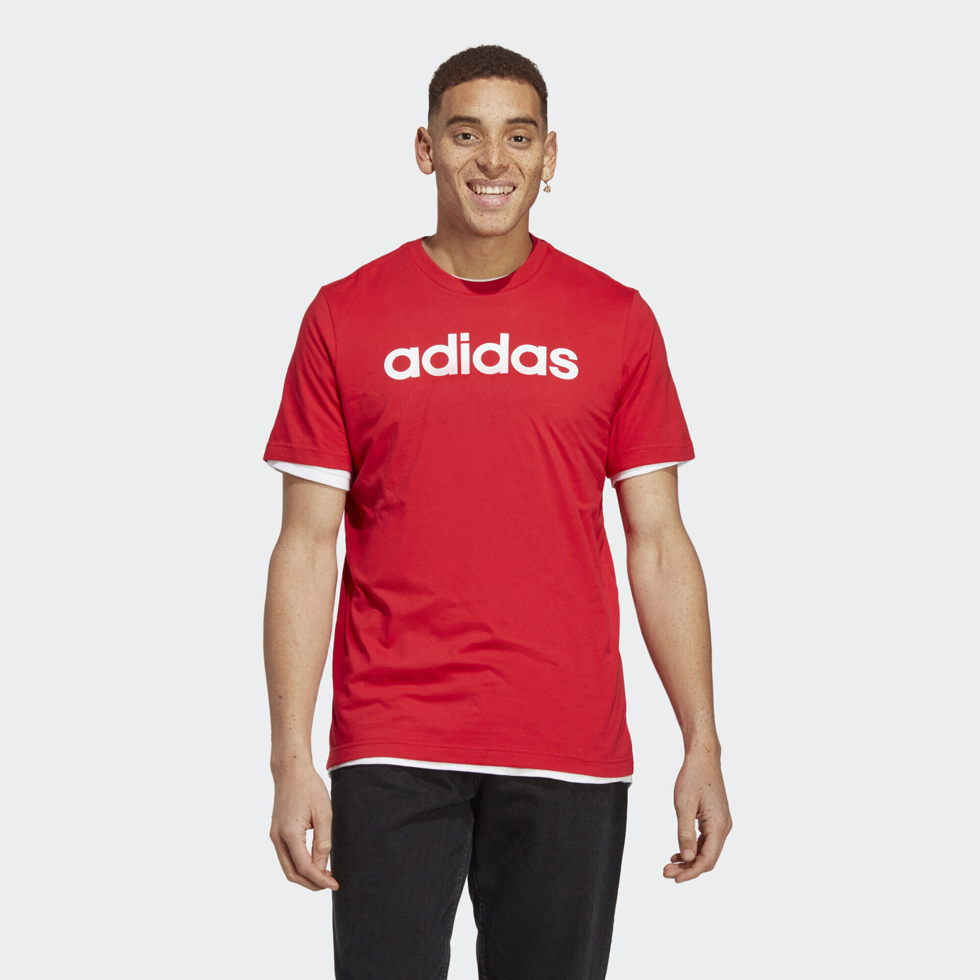 ADIDAS Essentials Single Jersey Linear Embroidered Logo Tee