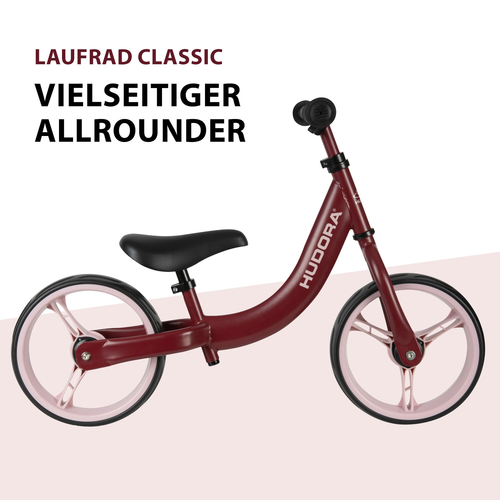 Bicicletta senza pedali HUDORA Classic rosso acciaio regolabile 2/7