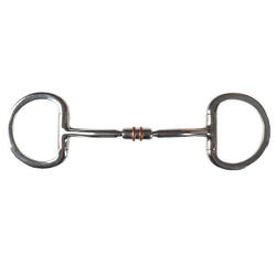 Dubbele ring paardenbit met koperen roller Horka