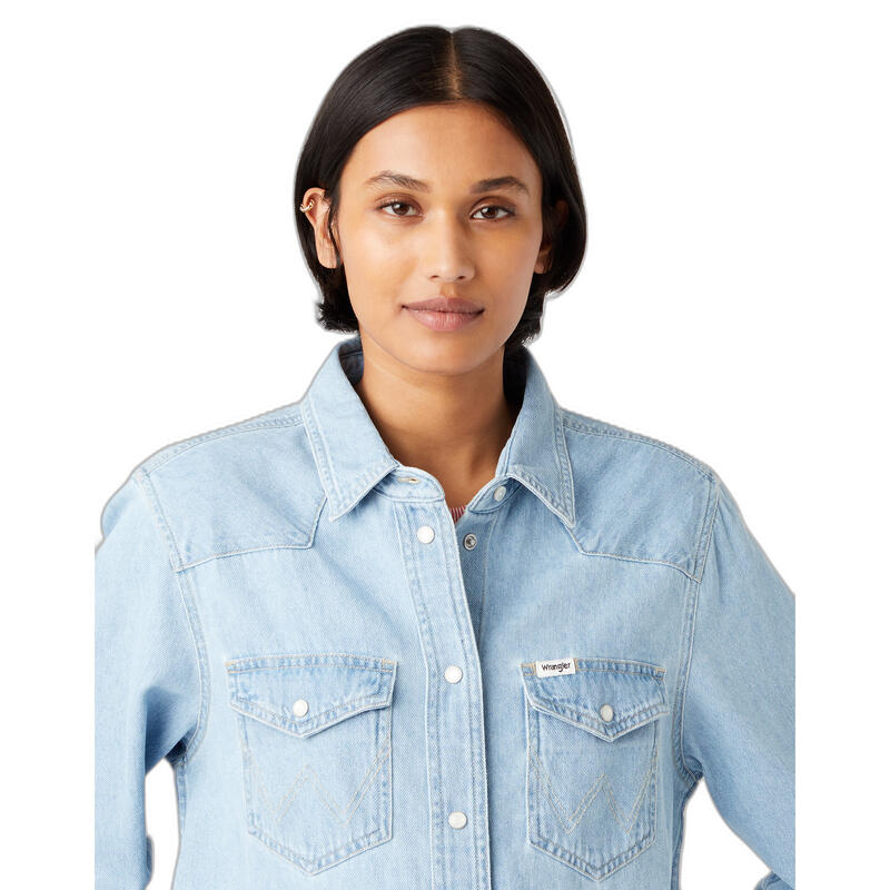 Chemise Wrangler Rock 47 Pour Femme - Taille XL, 100% Coton, Turquoise, Manches Courtes, Neuve Avec étiquettes