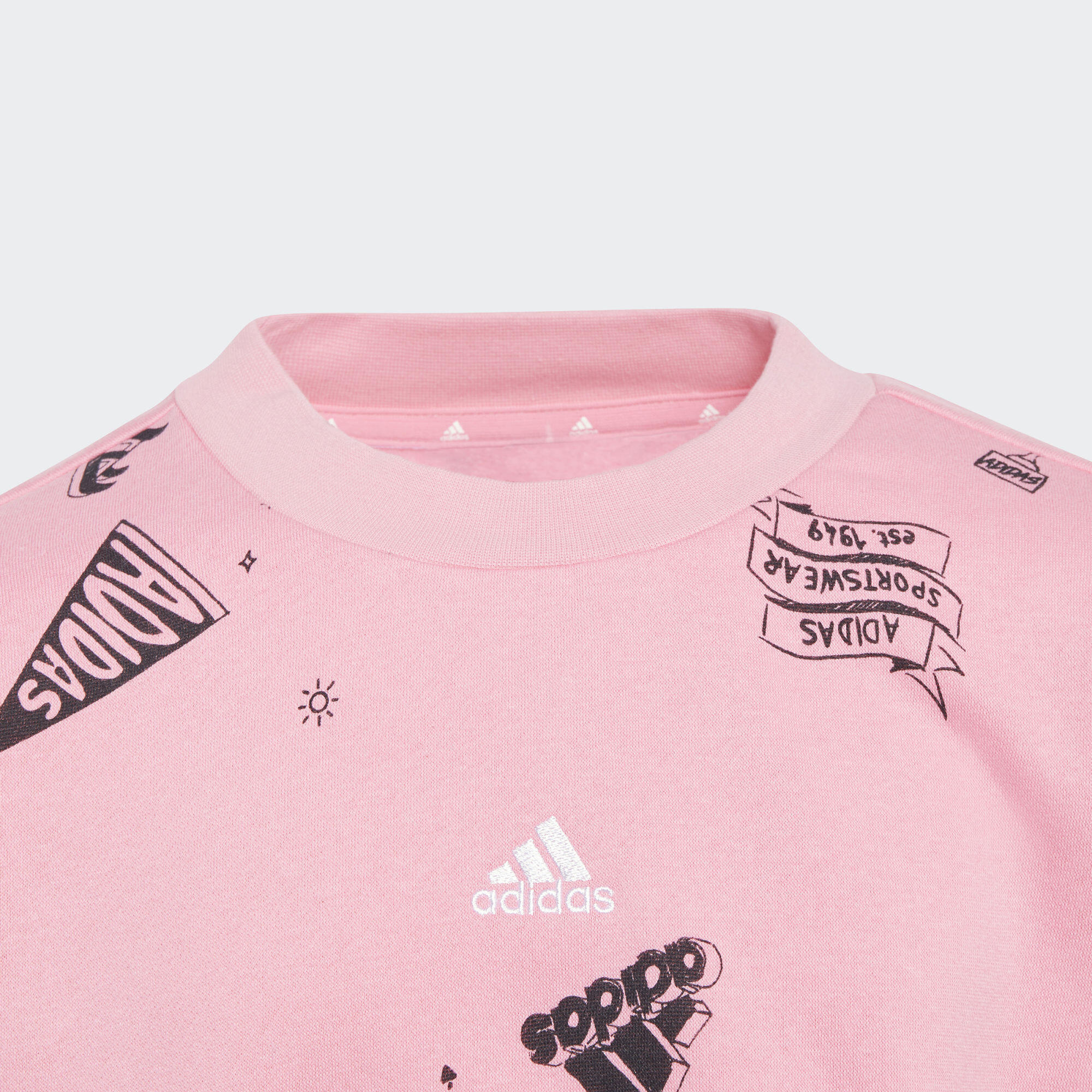 Brand Love Allover Print Crew Sweatshirt Kids 3/5