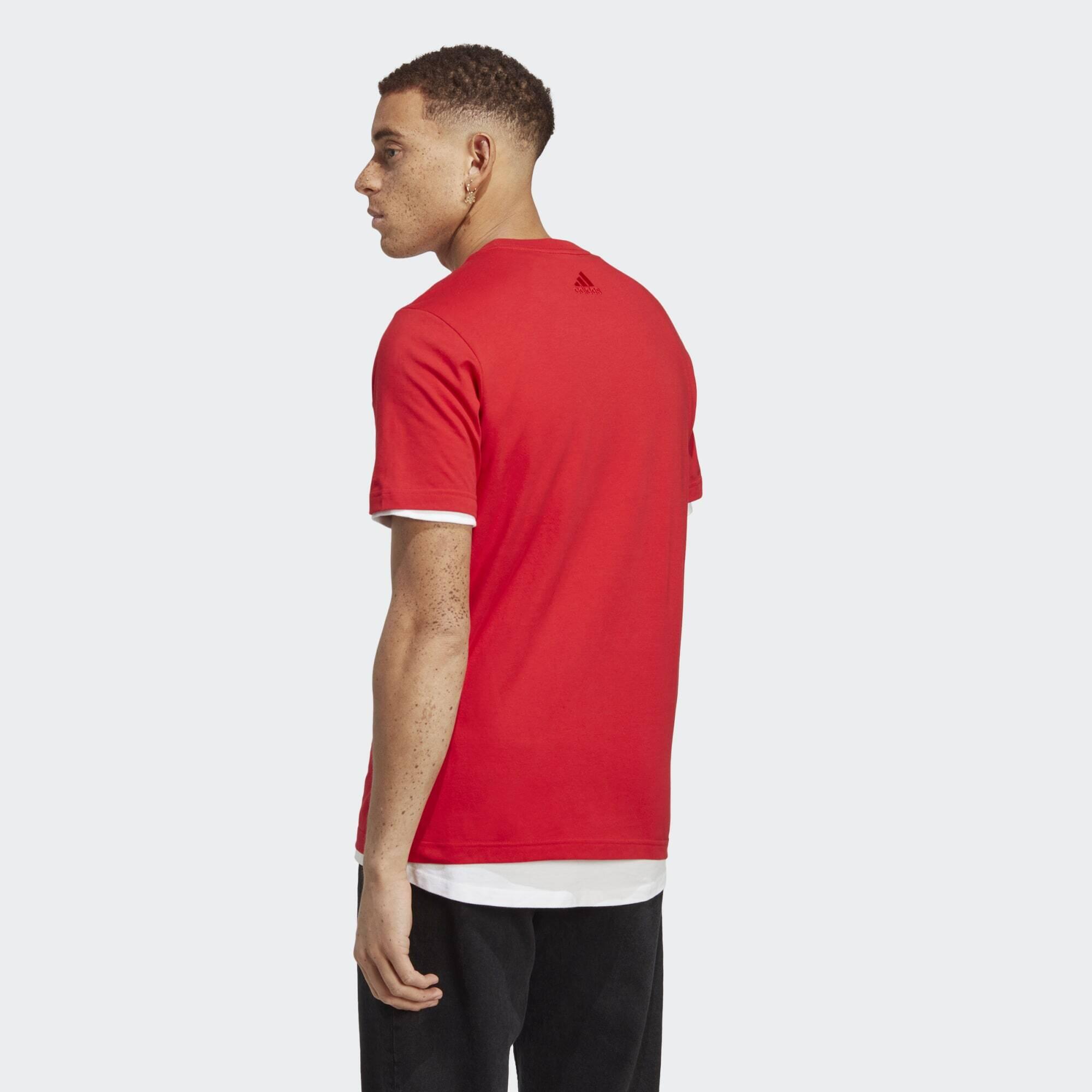 T-shirt avec logo brodé linéaire en jersey Essentials 3/5