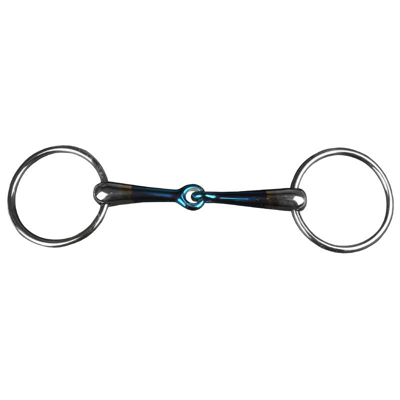 Mors 2 anneaux pour cheval avec joint articulé fer doux Horka