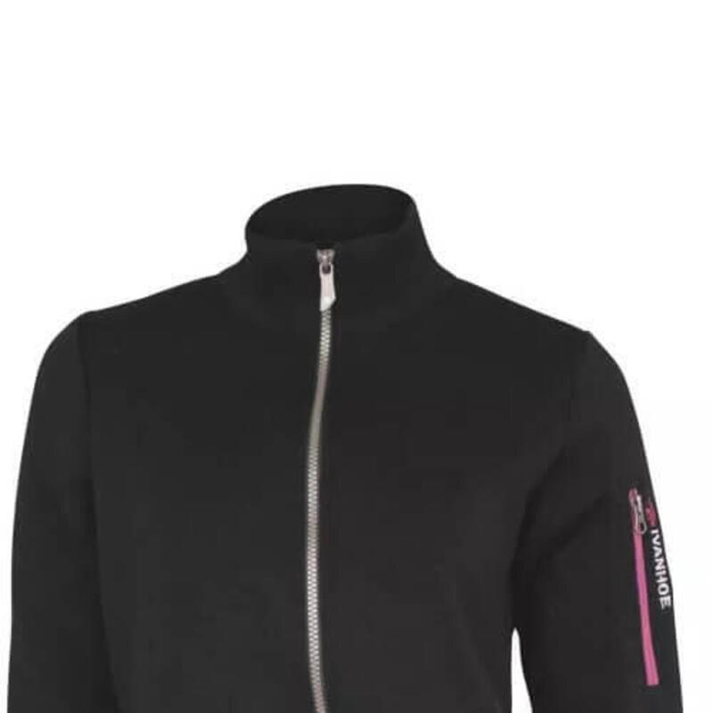 Windbreaker Flisan WB Black met rits Merinowol  - Zwart