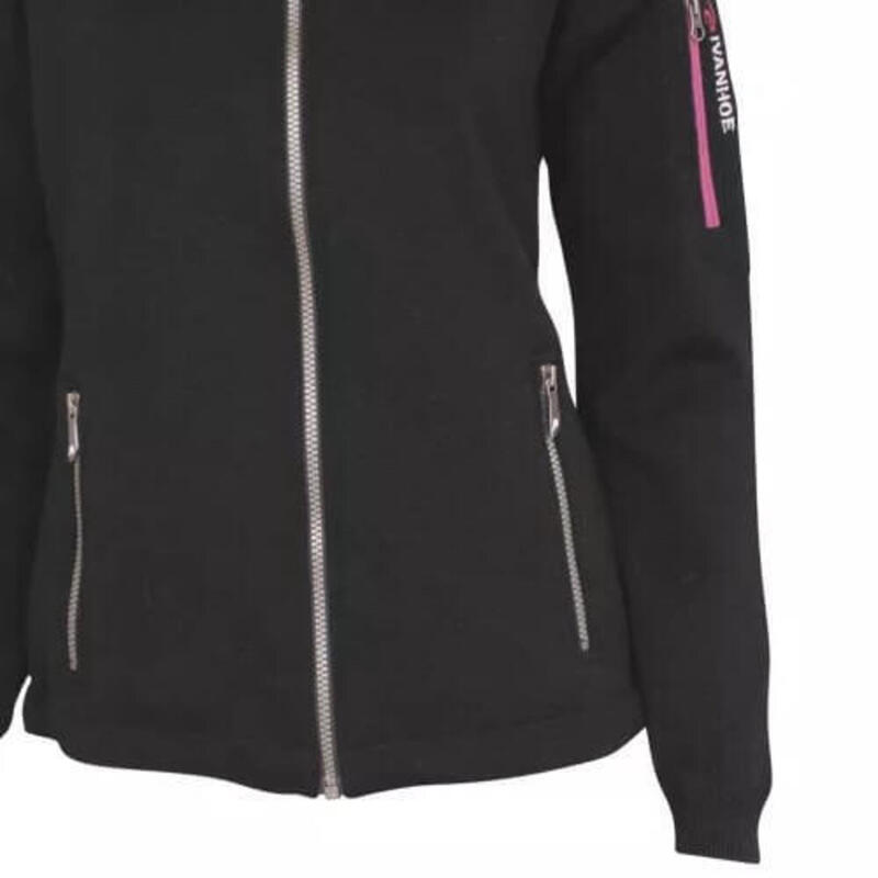 Windbreaker voor dames Flisan WB Black met rits Merinowol  - Zwart