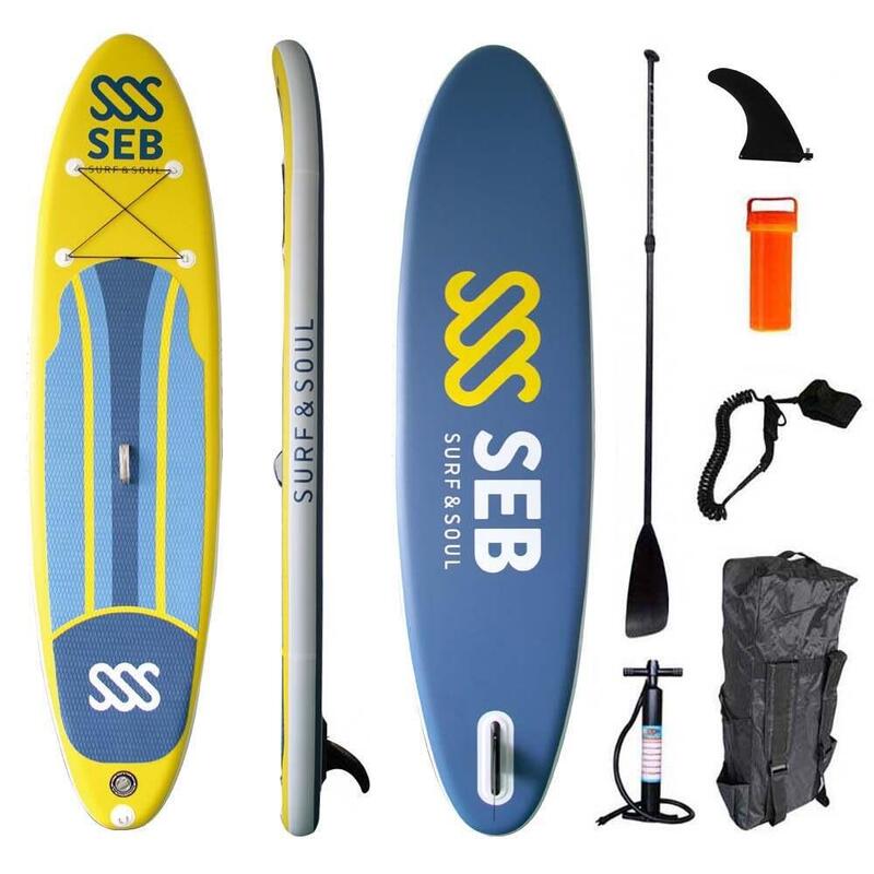 SEB Tabla de Sup Hinchable - Set Completo - 11,0 Supboard - Amarillo Azul