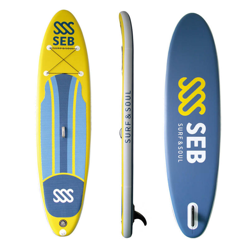 SEB SUP Board gonfiabile - Tavola SUP Set completo 11,0  Blu Giallo