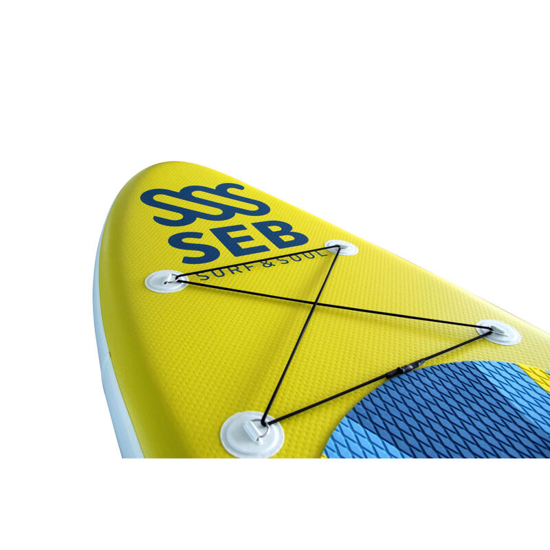 SEB SUP Board gonfiabile - Tavola SUP Set completo 11,0  Blu Giallo