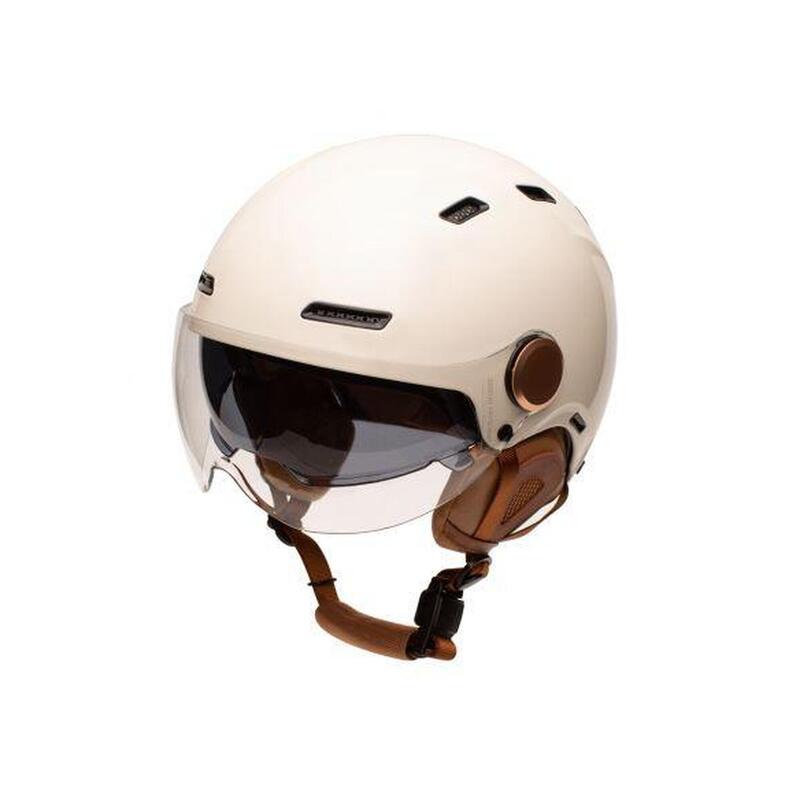 Casque urbain Jet Cadence Crème avec visière