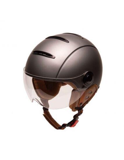 Casco da bici urbano Jet Tandem Champagne con visiera