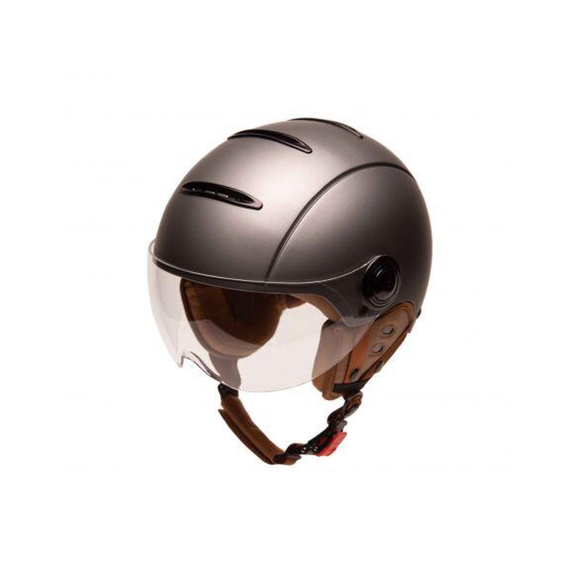 Capacete urbano Jet Tandem Titan fosco com viseira