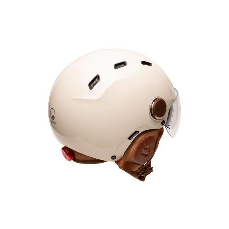 Casque urbain Jet Cadence Crème avec visière