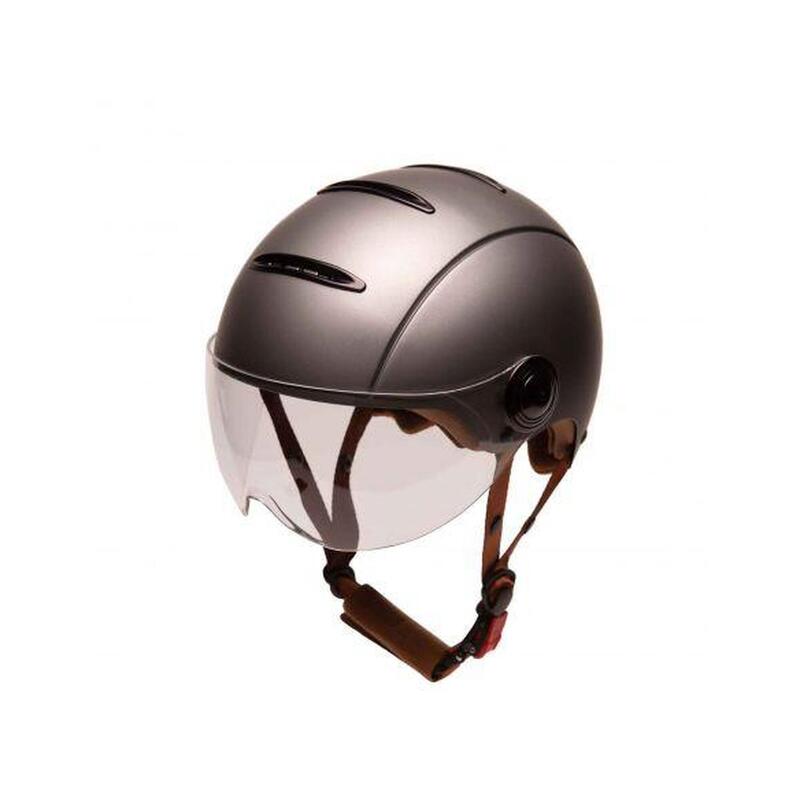 Casque urbain Jet Tandem Titan mat avec visière