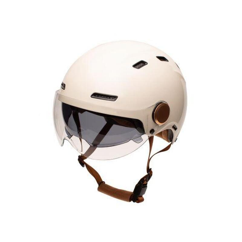 Casque urbain Jet Cadence Crème avec visière