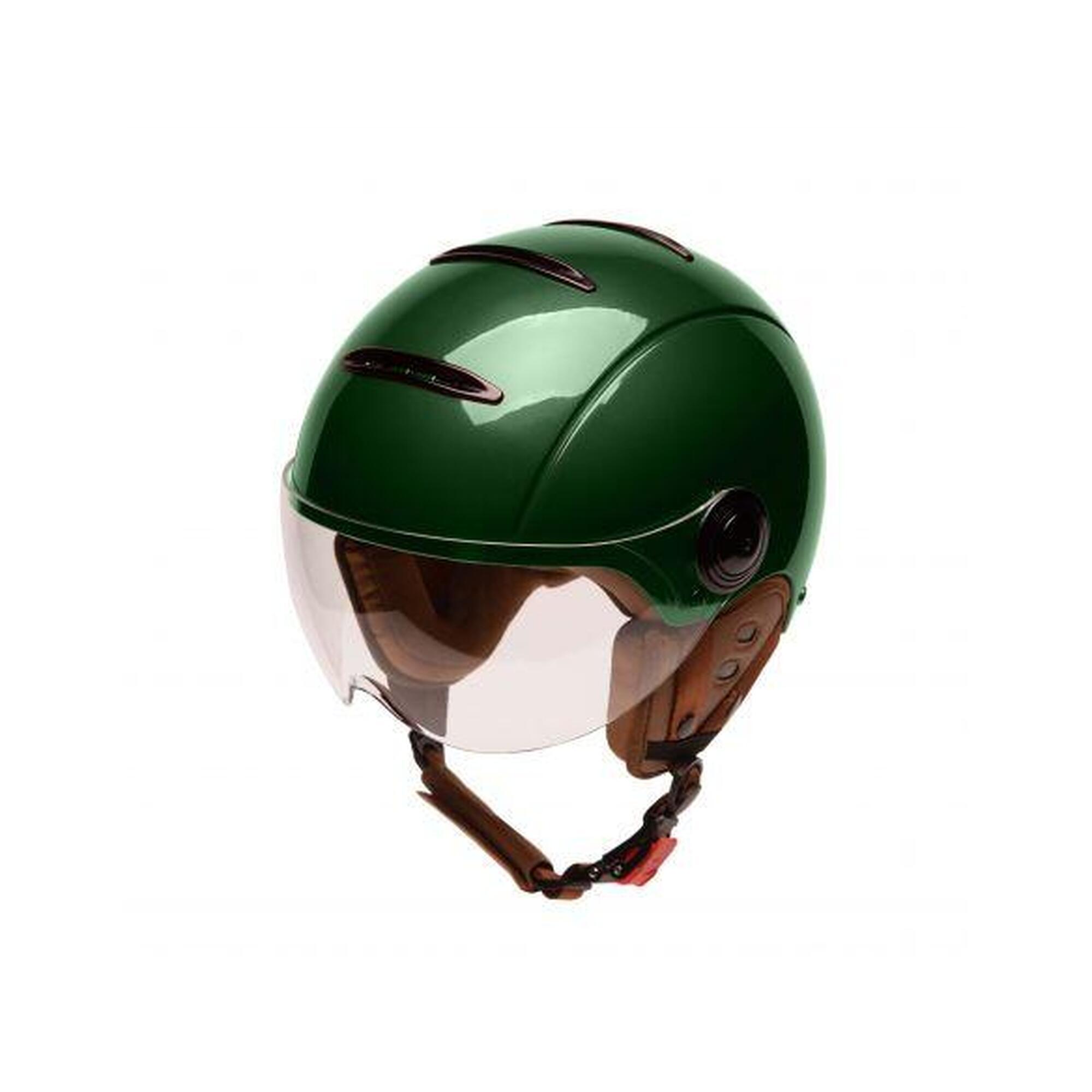 Capacete urbano Jet Tandem Green com viseira